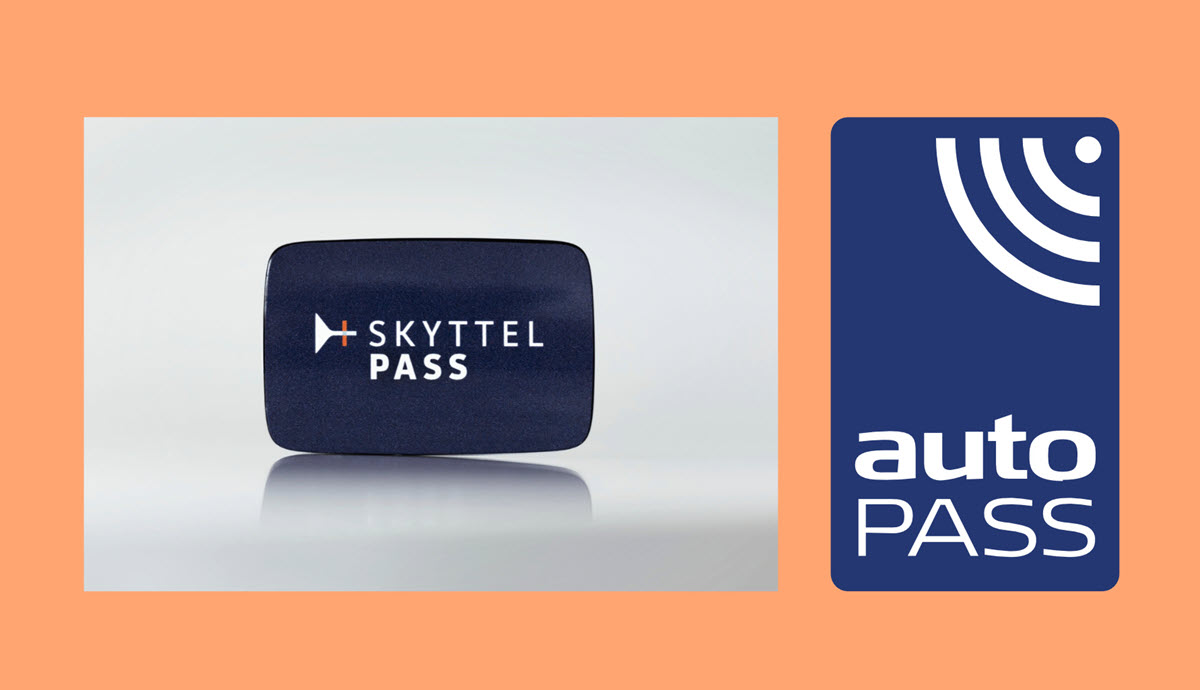SkyttelPASS-brikke og AutoPASS-logo